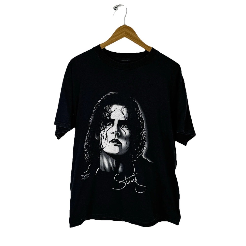 Vintage Men's WCW Sting 90's Black Short Sleeve T-shirt Graphic Size XL